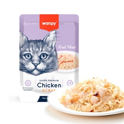 Wanpy Retort Pouch Chicken & Crab 85g - vådfoder til katte